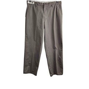 UniFirst Soft Twill Chino Flat Front Cotton Blend Gray Uniform Workwear Pants